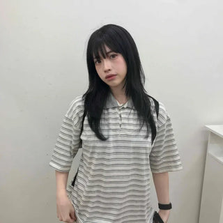 Striped Collared Loose Tee