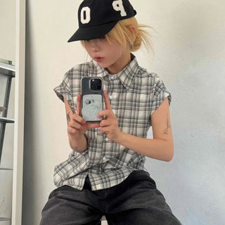 Check Avant-fit Roll-up Pocket Short Sleeve Shirt