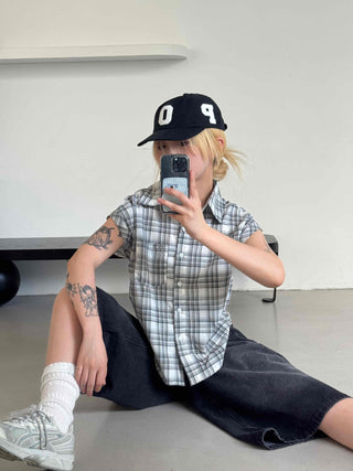 Check Avant-fit Roll-up Pocket Short Sleeve Shirt
