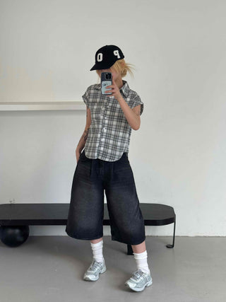 Check Avant-fit Roll-up Pocket Short Sleeve Shirt