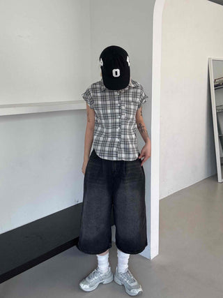 Check Avant-fit Roll-up Pocket Short Sleeve Shirt