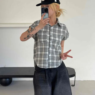 Check Avant-fit Roll-up Pocket Short Sleeve Shirt