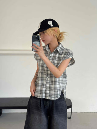 Check Avant-fit Roll-up Pocket Short Sleeve Shirt