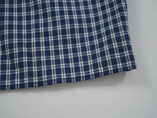 Vintage Puff Shirred Short Sleeve Check Blouse