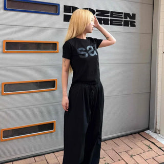 Pintuck Wide Balloon Fit Summer Cotton Pants