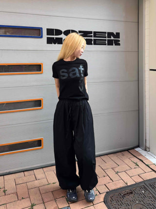 Pintuck Wide Balloon Fit Summer Cotton Pants
