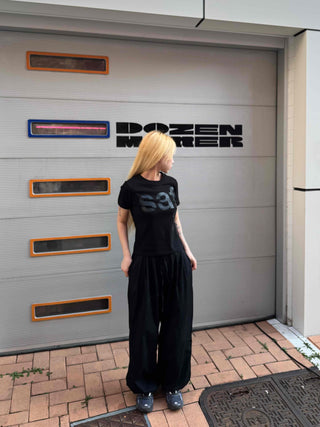 Pintuck Wide Balloon Fit Summer Cotton Pants