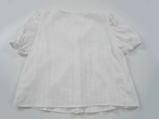 Punched Raise Button Short Sleeve Blouse