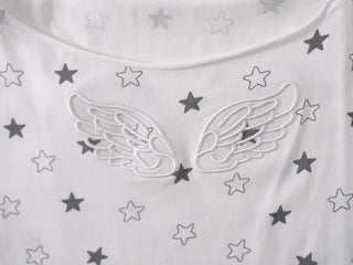 Star Dot Loose Fit Short Sleeve Off-Shoulder
