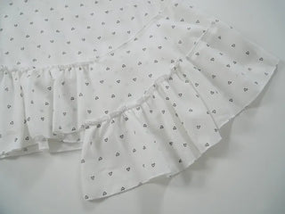 Heart diagonal asymmetrical frill blouse