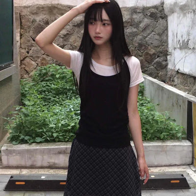 Halter & Short Sleeve Layered Set