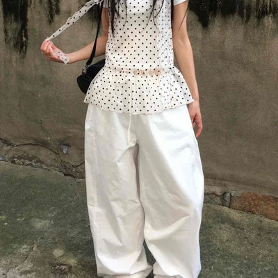 Comfort Balloon Fit Cotton Wide Long Pants