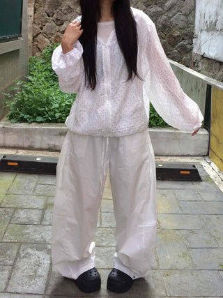 Comfort Balloon Fit Cotton Wide Long Pants