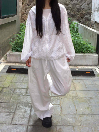 Comfort Balloon Fit Cotton Wide Long Pants