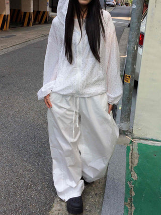 Comfort Balloon Fit Cotton Wide Long Pants