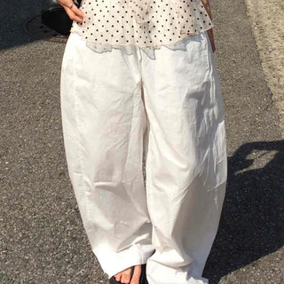 Comfort Balloon Fit Cotton Wide Long Pants