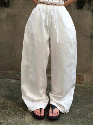 Comfort Balloon Fit Cotton Wide Long Pants