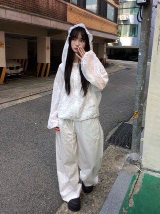 Comfort Balloon Fit Cotton Wide Long Pants