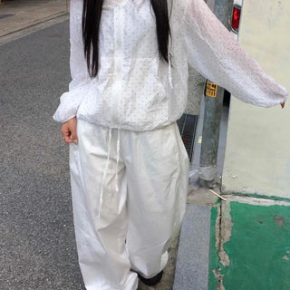 Comfort Balloon Fit Cotton Wide Long Pants