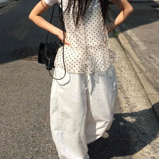 Comfort Balloon Fit Cotton Wide Long Pants