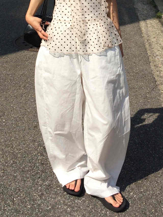 Comfort Balloon Fit Cotton Wide Long Pants