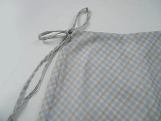 Chiffon Check Ribbon Midi Skirt