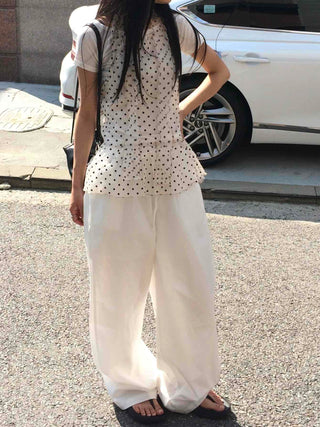 See-through Dot Layered Tiered Sleeveless
