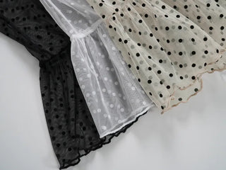 See-through Dot Layered Tiered Sleeveless