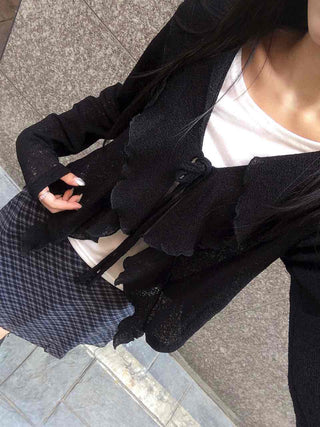 Feminine Ruffle Summer Cardigan