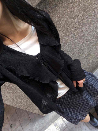 Feminine Ruffle Summer Cardigan