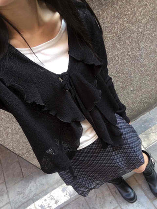 Feminine Ruffle Summer Cardigan