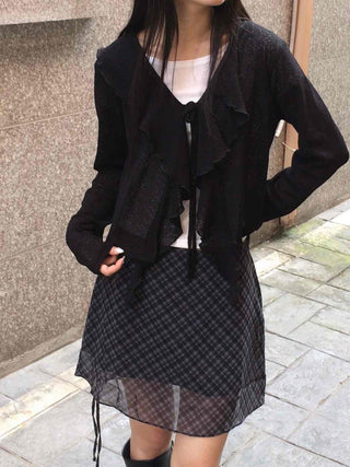 Feminine Ruffle Summer Cardigan
