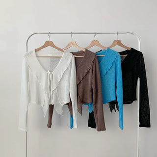 Feminine Ruffle Summer Cardigan