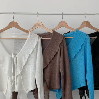 Feminine Ruffle Summer Cardigan