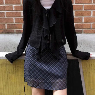 Feminine Ruffle Summer Cardigan
