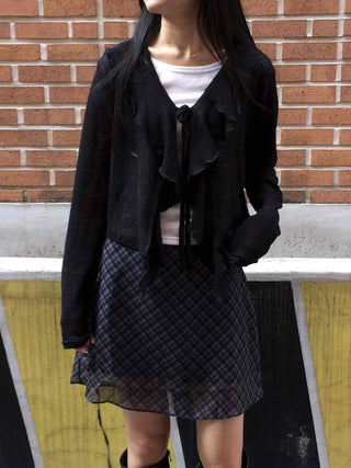 Feminine Ruffle Summer Cardigan