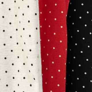 Dot Square Neck Stretchy Short Sleeve Tee