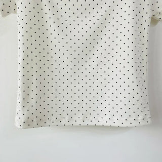 Dot Square Neck Stretchy Short Sleeve Tee