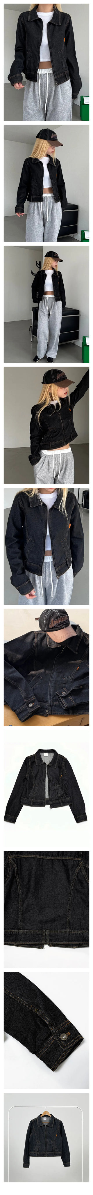 Ceramic vintage raw denim jacket