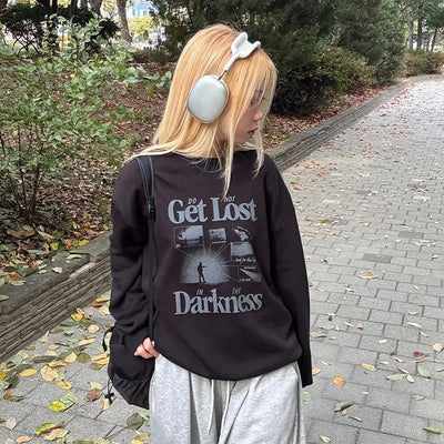 Vermel Get Lost Sweatshirt 2 Types: Fleece-lined, Regular, Basic, Lettering, Essential Item