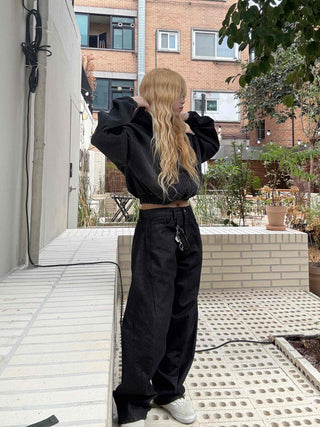 Vintage Over-the-Shoulder Loose-Fit Denim Jacket