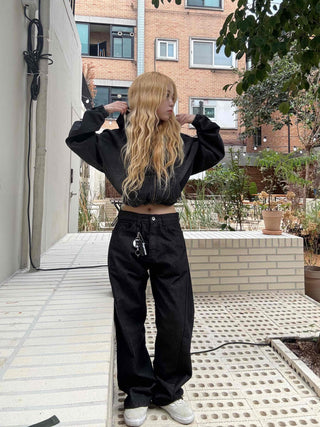 Vintage Over-the-Shoulder Loose-Fit Denim Jacket