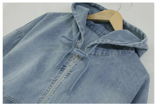 Vintage Over-the-Shoulder Loose-Fit Denim Jacket