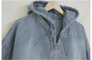 Vintage Over-the-Shoulder Loose-Fit Denim Jacket
