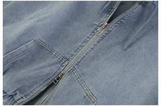 Vintage Over-the-Shoulder Loose-Fit Denim Jacket