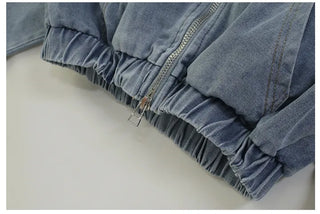 Vintage Over-the-Shoulder Loose-Fit Denim Jacket