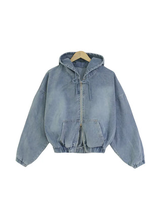 Vintage Over-the-Shoulder Loose-Fit Denim Jacket