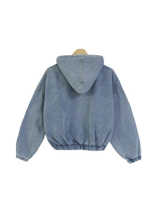 Vintage Over-the-Shoulder Loose-Fit Denim Jacket