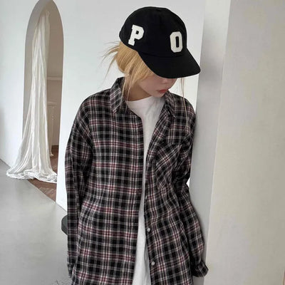 Comfort Vintage Oversized Check Shirt