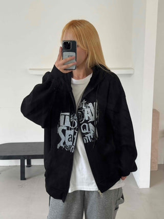 New Basic Street Two-Way Oversized Zip-Up
